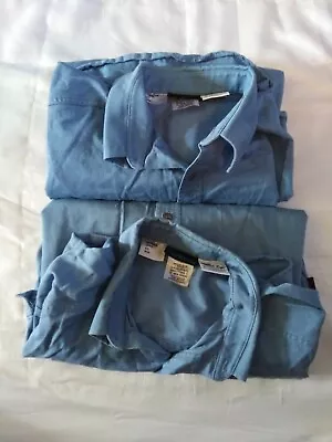 Lot Of 2 Workrite FR Button Up LS Men's Shirt 54R XXL Blue 8.7 ATPV HRC 2  • $20