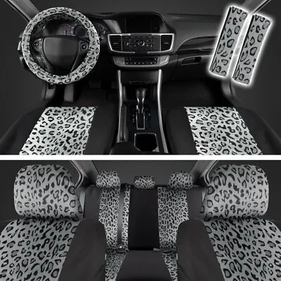 $35.90 • Buy Gray Seat Covers For Cars Full Set Cute Leopard Print Car Accessories Women