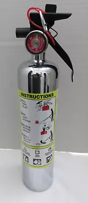 ✅🔥2024 CHROME FIRE EXTINGUISHER 2.5lb WITH VEHICLE/MARINE BRACKET NEW IN BOX • $70.95