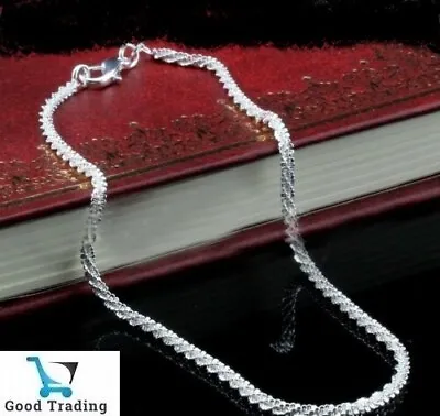 Fashion Ankle Bracelet Women 925 Sterling Silver Anklet Foot Jewelry Chain Beach • £3.99