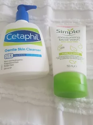 Cetaphil Gentle Skin Cleanser  And Simple Moisturizing Facial Wash Used 3 Times  • £10.50