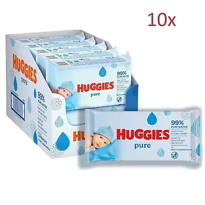 $28.95 • Buy 10 X Huggies Pure Baby Wipes Unscented PK72 (720 Wipes)