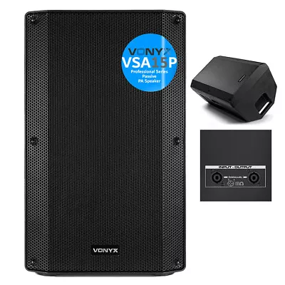 Vonyx VSA15P 15  PA Speaker 2-Way Passive Crossover 1000w Mobile DJ Sound System • £205