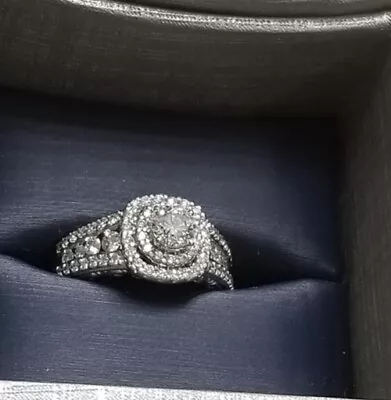 $1500 • Buy 1.50 Carat Zales Celebration Diamond Engagement Ring  14K White Gold  Size 7