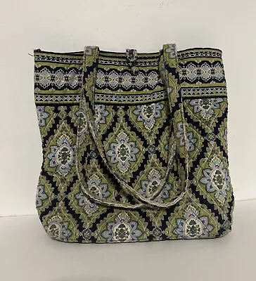 Vera Bradley Large Quilted Tote Bag Green Pattern Beach Picnic Tote Multi. • $41.99