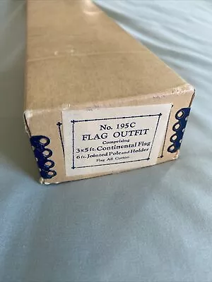 U.S. Flag Outfit No 195C Vintage 3x5 Flag 6 Ft Jointed Pole No Holder 50 State's • $35