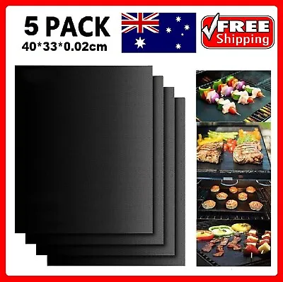 BBQ Grill Mat Reusable Bake Sheet Resistant Meat Barbecue Mat NonStick Pads AU • $14.49