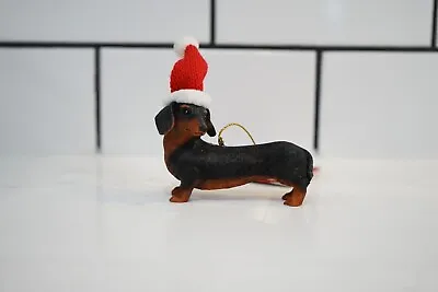 Makers Holiday Dachshund Dog In Red Hat Christmas Holiday Ornament • $12.54