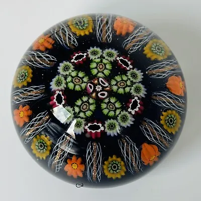 A Paul Ysart Twelve Aventurine Spoke Concentric Millefiori Paperweight • £230