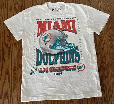 VTG 80s 1984 AFC Champions Miami Dolphins Football T Shirt Single Stitch Large  • $6