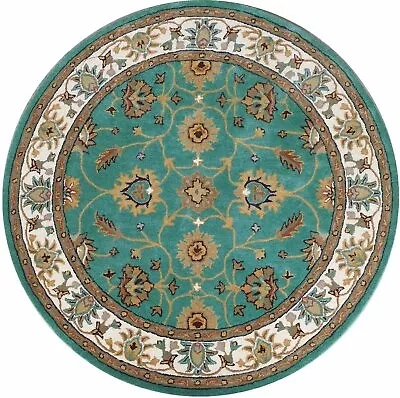 Multicolor Round Hand-Tufted Carpets Traditional & Classical Wool Area Rug • $481