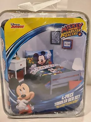 Disney Mickey & The Roadster Racers Primary Colors 4 Piece Toddler Bed Set New • $44