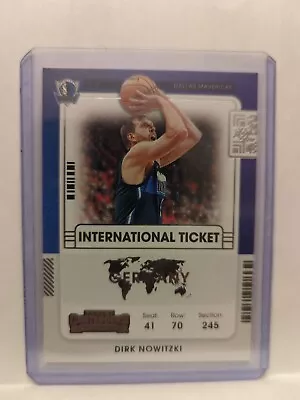 2021-22 Panini Contenders International Ticket Dirk Nowitzki #20 Mavericks Card! • $2