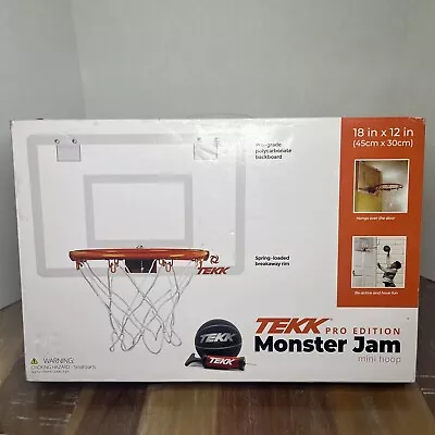 Tekk Pro Edition Monster Jam Mini Basketball Hoop 18 X12  Polycarbonate Bkboard. • $65