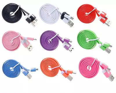 3ft Flat Noodle Micro USB Data Sync Charger Cable Cord For SAMSUNG HTC LG • $2.99