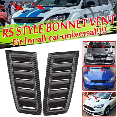 $8.59 • Buy Carbon Fiber Universal Car Front Hood Vent Louvers Scoop Cover Air Flow Intake