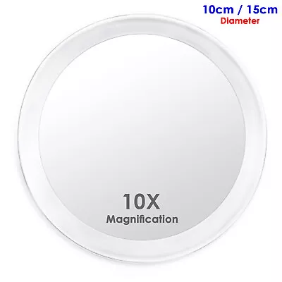 10x Magnifying Make Up Mirror Strong Suction Cup Portable Travel Cosmetic Mirror • £7.99