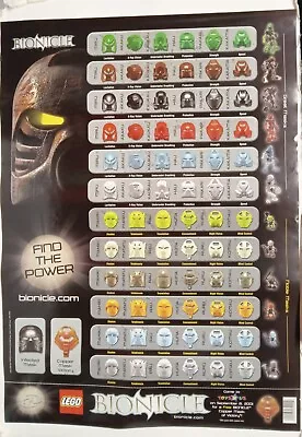 26  X 19  Lego Bioncle. Toys R US Copper Mask Of Victory. Mask Index.Poster Used • $19.99