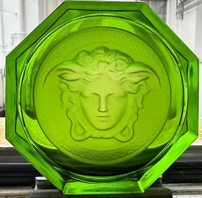 Beautiful Versace Rosenthal Paperweight/Ashtray Medusa Green Crystal • $80