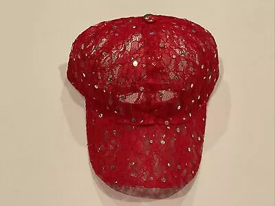 Something Special Red Lace Sequin Women's Cap • $11