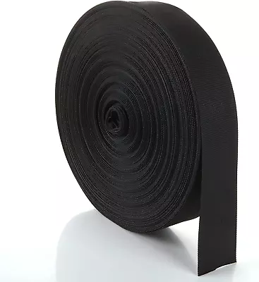 2 Inch Heavy Duty Nylon Webbing 50 Yards Black Strapping Webbing Flat Webbing S • $36.19