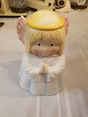 Vintage CKAO Praying Angel W/ Wings Cookie Jar Ceramic Large 11  Tall • $10