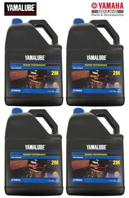 4x YAMAHA YAMALUBE 2M Marine Outboard 2-Stroke TC-W3 Oil LUB-2STRK-M1-04 Gallon • $159.95