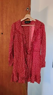 Realisation Par Sz M Alexandra Dress In Red Star 100% Silk  • $49