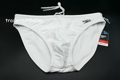 $45 • Buy Speedo Men White Solar Swim Brief Bikini Swimwear Size 30 32 34 36 38