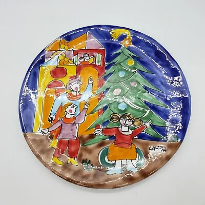 La Musa Christmas Wall Plaque Plate Handmade Italy 13  Colorful Pottery • $299.99