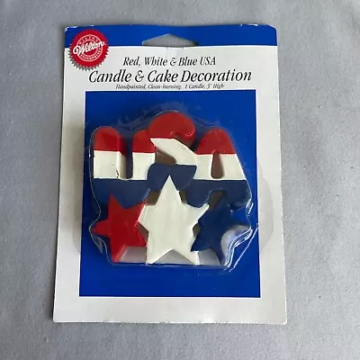 Wilton Red White Blue USA Candle And Cake Decoration Holiday Military Homecoming • $9.99