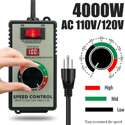 4000W For Router Fan Variable Speed Controller Electrical Motor Rheostat AC 120V • $24.99