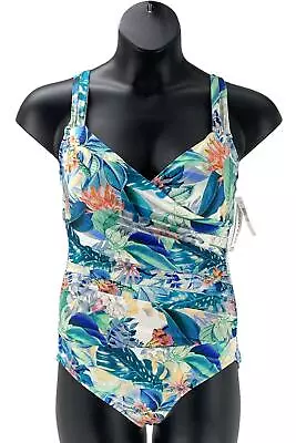 Jantzen Surplice Maillot One-Piece Swimsuit Island Floral • $27.99