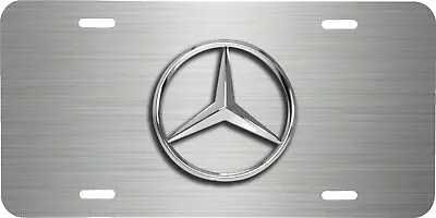 Mercedes Logo Printed Brushed Look Vehicle License Plate Auto Car Front Tag • $19.95