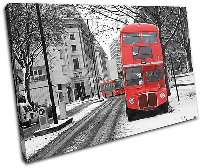 £19.99 • Buy Double Decker Bus London Red City SINGLE CANVAS WALL ART Picture Print VA