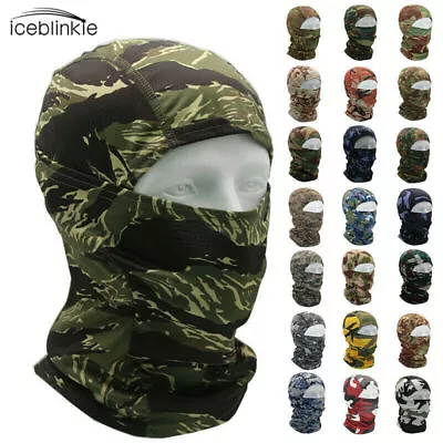 Military Camouflage Balaclava Hood Neck Gaiter Face Mask Scarf Head Cover Hat • $8.69