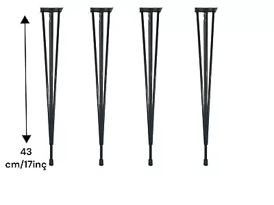 Hairpin Legs Set Of 4 Coffee Table Legs Metal Legs  Set Of 4  3-rods Hairpin Leg • $28