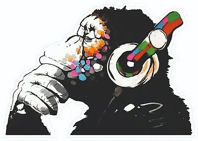 £2.42 • Buy Banksy Monkey Headphones Graffiti Wall Art Vinyl Sticker, Laptop, Fridge Decal