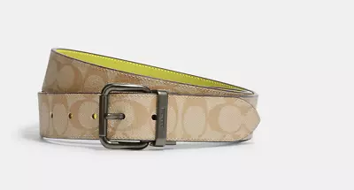 Coach Mens Belt Roller Buckle Cut-To-Size Reversible Color Block38mm Pick • $119