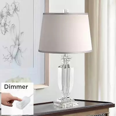 Modern Table Lamp With Dimmer 25  High Clear Crystal For Bedroom Living Room • $212.98