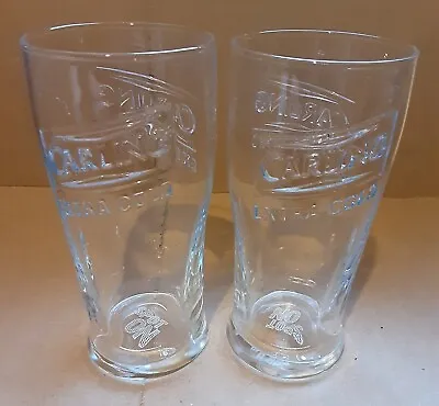 2 Carling Extra Cold New Spot On Embossed Lager Pint Glasses X 2 Homebar Mancave • £7.99