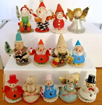 VINTAGE CHRISTMAS ELF GNOME PINECONE ANGEL PEOPLE (lot Of 13) • $118