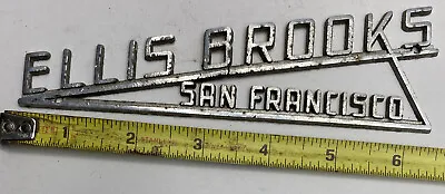 VINTAGE ELLIS BROOKS CHEVROLET SF. Ca. Metal Car Dealership Dealer Emblem/badge￼ • $35