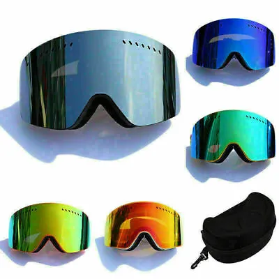 $9.82 • Buy Frameless Snowboard Snowmobile Ski Goggles Anti Fog UV Dual Lens Protective Case
