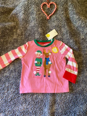 BNWT Mini Boden Baby Top 3-6 Months Girls Long Sleeve T Shirt Top • £6.50