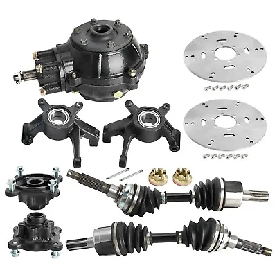 Go Kart 4 Wheel Rear Drive Shaft CV Axle Gearbox 4 Stud Wheel Hub Rotor ATV Quad • $655.89