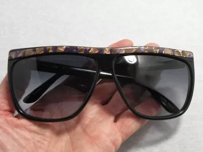 Vintage DaVinci Sunglasses 200 Hong Kong Mint Cond Women's Black Purple Gold • $18