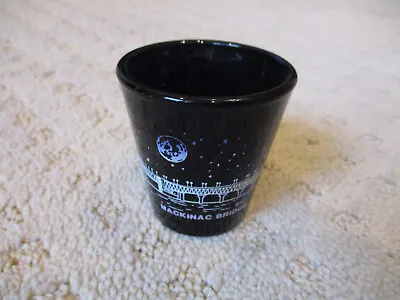 Vintage Mackinac Bridge Black Shot Glass Michigan MI * • $6.99