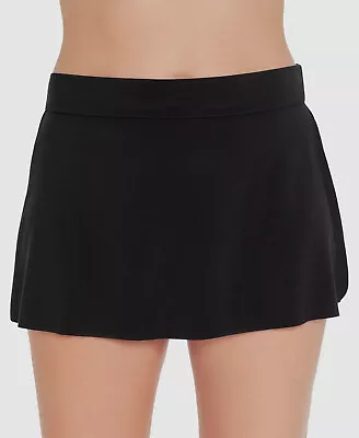 $74 Magicsuit Women's Black Solid Jersey Skirted Bikini Bottom Swimwear Size 10 • $23.98