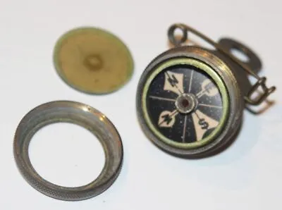 Vintage Compass Marbles Gladstone Brass Small Pin On Hunting Coat Lapel USA • $29.99